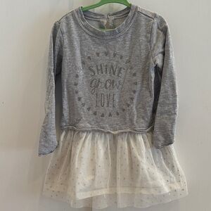 child of mine Grey Sweatshirt Dress with white sparkle Tulle Skirt